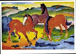 Künstler Ansichtskarte / Postkarte Marc, Franz, Rote Pferde, Chevaux rouges