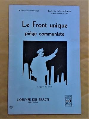 Le front unique, piège communiste