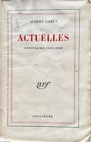 Image du vendeur pour Actuelles - Chroniques 1944-1948 mis en vente par Ma petite bibliothque