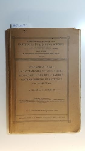 Image du vendeur pour Strommessungen und ozeanographische Serienbeobachtungen der 4-Lnder-Unternehmung im Kattegat 10.-17. August 1931 : aus den Ergebnissen der auf Veranlassung des Internationalen Rates fr Meeresforschung (Kopenhagen) veranstalteten, ersten synoptischen Untersuchung mis en vente par Gebrauchtbcherlogistik  H.J. Lauterbach