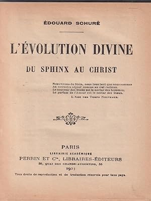 Bild des Verkufers fr L'evolution divine du sphinx au christ zum Verkauf von Librodifaccia