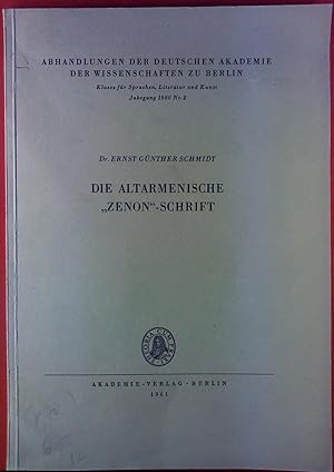 Bild des Verkufers fr Abhandlungen der deutschen Akademie der Wissenschaften zu Berlin, Jahrgang 1960, Nr. 2 - Die altarmenische zum Verkauf von biblion2