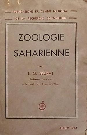 Imagen del vendedor de Zoologie saharienne a la venta por Bouquinerie L'Ivre Livre