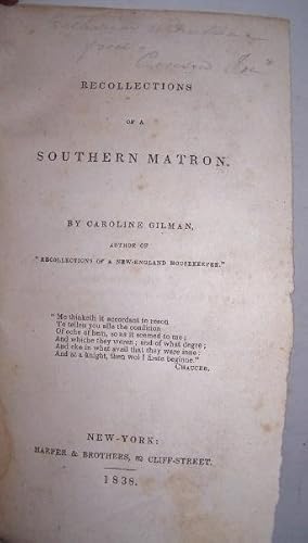 RECOLLECTIONS OF A SOUTHERN MATRON