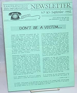 Seller image for San Francisco Sex Information Newsletter #10, September 1992 for sale by Bolerium Books Inc.