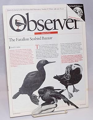 Observer: Quarterly Journal of the Point Reyes Bird Observatory; Number 87, Winter 1989-1990