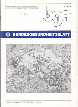 Bild des Verkufers fr Bundesgesundheitsblatt. 34. Jahrgang (1991) zum Verkauf von Antiquariat Jterbook, Inh. H. Schulze