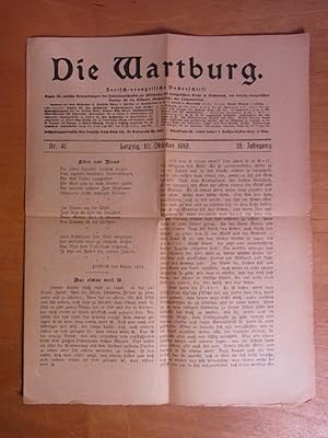Seller image for Die Wartburg. Deutsch-evangelische Wochenschrift. Nr. 41, 10. Oktober 1919, 18. Jahrgang for sale by Antiquariat Weber
