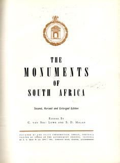 Seller image for The Monuments of South Africa for sale by Eaglestones