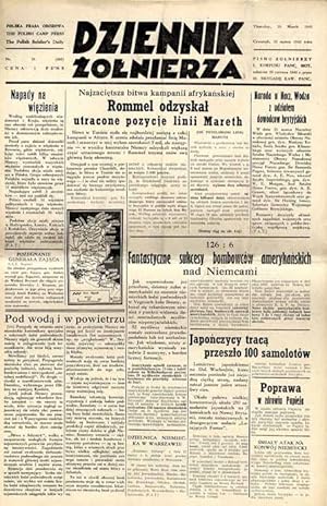 Seller image for Dziennik Zolnierza. Polska prasa obozowa. Pismo zolnierzy 1. Korpusu Pancerno Mot. R.4 (1943). Nr 70 (805) (25 marca 1943) for sale by POLIART Beata Kalke