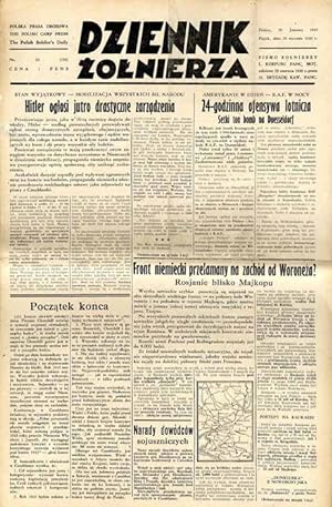 Seller image for Dziennik Zolnierza. Polska prasa obozowa. Pismo zolnierzy 1. Korpusu Pancerno Mot. R.4 (1943). Nr 23 (758) (29 stycznia 1943) for sale by POLIART Beata Kalke