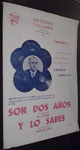 Seller image for Las nuevas canciones de Lorenzo Gonzlez: Son dos aos. Y lo sabes for sale by Librera La Candela