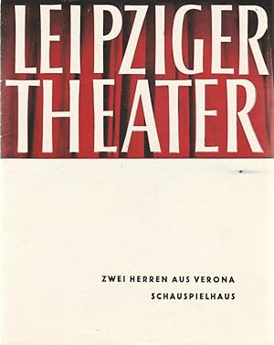 Bild des Verkufers fr Programmheft William Shakespeare ZWEI HERREN AUS VERONA Spielzeit 1961 / 62 Heft 21 Schauspielhaus zum Verkauf von Programmhefte24 Schauspiel und Musiktheater der letzten 150 Jahre