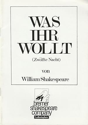 Imagen del vendedor de Programmheft W. Shakespeare WAS IHR WOLLT bremer shakespeare company 1987 a la venta por Programmhefte24 Schauspiel und Musiktheater der letzten 150 Jahre