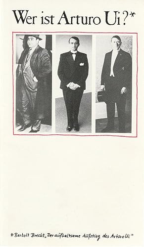 Bild des Verkufers fr Programmheft Bertolt Brecht DER AUFHALTSAME AUFSTIEG DES ARTURO UI Premiere 15. Mai 1986 zum Verkauf von Programmhefte24 Schauspiel und Musiktheater der letzten 150 Jahre