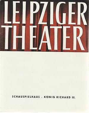 Image du vendeur pour Programmheft William Shakespeare K�NIG RICHARD III. Spielzeit 1960 / 61 Heft 31 Schauspielhaus mis en vente par Programmhefte24 Schauspiel und Musiktheater der letzten 150 Jahre