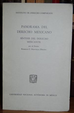 Imagen del vendedor de PANORAMA DEL DERECHO MEXICANO. Sntesis del Derecho Mercantil a la venta por Fbula Libros (Librera Jimnez-Bravo)