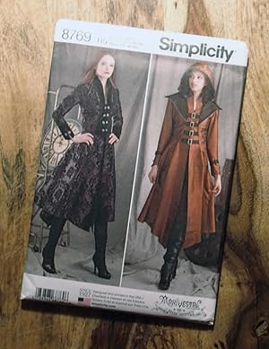 SIMPLICITY 8769 : Women's Medieval Cosplay and Ren Faire Costume Coat Sewing Pattern, Sizes 14-22