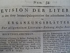 für die Jahre 1785 - 1800 in Ergänzungsblätterm zur Allg. Lit. Zeitung dieses Zeitraums. 5 Bände....