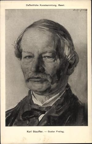 Bild des Verkufers fr Knstler Ansichtskarte / Postkarte Stauffer, Karl, Schriftsteller Gustav Freytag, Portrait zum Verkauf von akpool GmbH