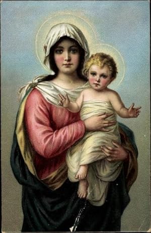 Künstler Ansichtskarte / Postkarte Recknagel, Th., Mater Salvatoris, Heilige mit Kind