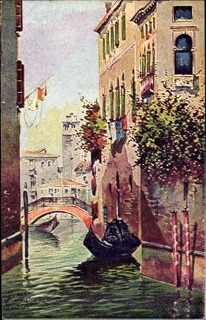 Bild des Verkufers fr Knstler Ansichtskarte / Postkarte Venezia Venedig Veneto, Ponte del Mondo Nuovo, Gondel zum Verkauf von akpool GmbH