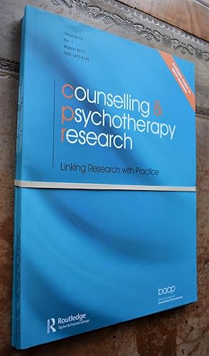 Counselling & Psychotherapy Research Volume 13 2013 [4 issues]