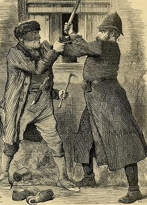 Bild des Verkufers fr Antique Print-CARICATURE-ARMED BURGLARY-PUNCH-Tenniel-Swain-1881 zum Verkauf von ThePrintsCollector