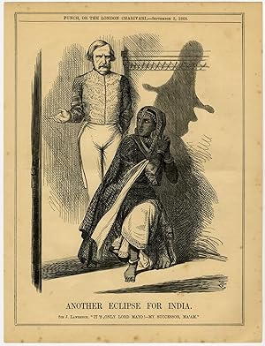 Bild des Verkufers fr Antique Print-CARICATURE-LORD MAYO-INDIA-ECLIPSE-PUNCH-Tenniel-1868 zum Verkauf von ThePrintsCollector