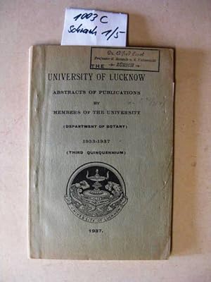University of Lucknow Abstracts of Publications 1933-1937.