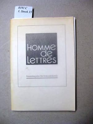 Imagen del vendedor de Homme de Lettres. Freundesgabe fr Francois Bondy. a la venta por avelibro OHG