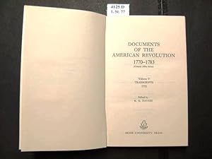 Imagen del vendedor de Documents of the American revolution 1770 - 1783. (Colonial Office series) a la venta por avelibro OHG