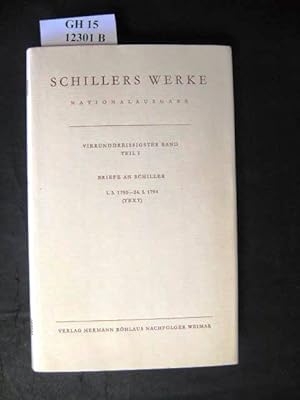 Bild des Verkufers fr Briefwechsel. Briefe an Schiller 1.3.1790 - 24.5.1794 (Text). zum Verkauf von avelibro OHG