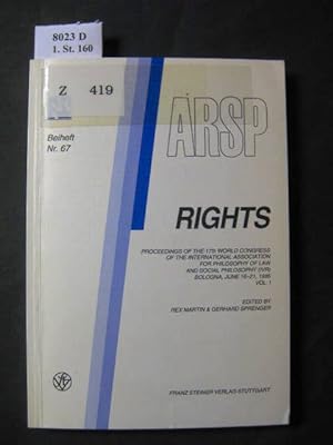 Bild des Verkufers fr Rights. Vol. I. 17th world congress, Bologna 1995. zum Verkauf von avelibro OHG