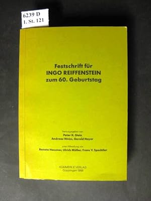 Bild des Verkufers fr Festschrift fr Ingo Reiffenstein. Zum 60. Geburtstag. zum Verkauf von avelibro OHG