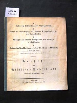 Seller image for Ueber die Abschaffung der Ehrengerichte etc. Beiheft zum Militair-Wochenblatt fr Oktober und November 1848. for sale by avelibro OHG
