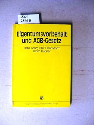 Bild des Verkufers fr Eigentumsvorbehalt und AGB-Gesetz. zum Verkauf von avelibro OHG