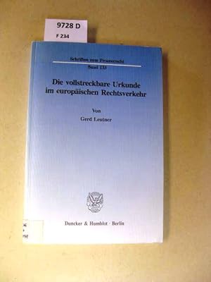 Seller image for Die vollstreckbare Urkunde im europischen Rechtsverkehr. for sale by avelibro OHG