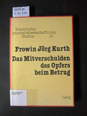 Seller image for Das Mitverschulden des Opfers beim Betrug. for sale by avelibro OHG