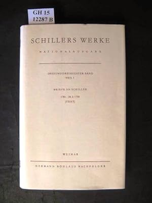 Seller image for Briefwechsel. Briefe an Schiller 1781 - 28. 2. 1790 (Text). for sale by avelibro OHG