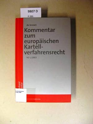 Seller image for Kommentar zum europischen Kartellverfahrensrecht. VO 1/2003. for sale by avelibro OHG