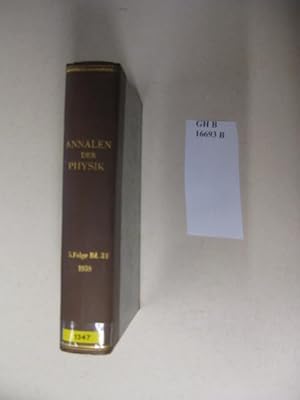 Annalen der Physik. 5. Folge, Band 31. Der ganzen Reihe 423. Band.