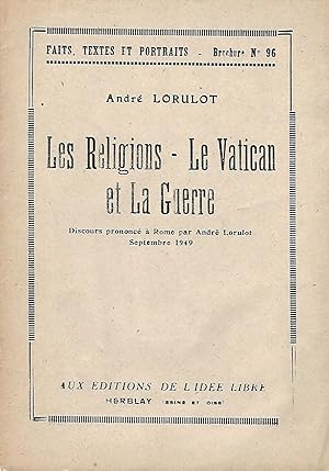 Seller image for Faits, Textes & Portraits Brochure N 96 (1949) Les religions - Le Vatican et la Guerre for sale by LES TEMPS MODERNES