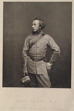 Immagine del venditore per Engraved Portrait of Lord Elcho, Three-Quarter length, head in profile, in the uniform of Lieut. Col. London Scottish Rifle Volunteers, engraved by D.J. Pound after a photograph by J & C. Watkins. venduto da R.G. Watkins Books and Prints