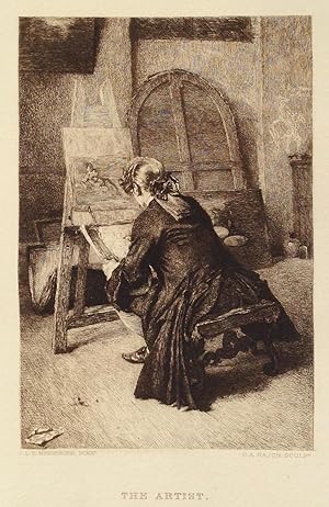 Seller image for The Artist' Painter at easel by P.A. Rajon [1843-1888]. for sale by R.G. Watkins Books and Prints