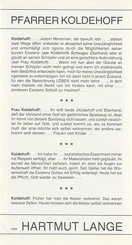 Image du vendeur pour Programmheft Hartmut Lange PFARRER KOLDEHOFF Premiere 18. Oktober 1979 Kleines Haus Spielzeit 1979 / 80 Heft 11 mis en vente par Programmhefte24 Schauspiel und Musiktheater der letzten 150 Jahre