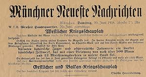 Münchner Neueste Nachrichten. Meldungen von den Kriegsschauplätzen.