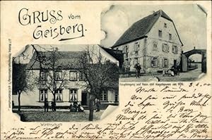 Ansichtskarte / Postkarte Geisberg Wissembourg Weißenburg Elsass Bas Rhin, Haus mit Kugelspuren v...