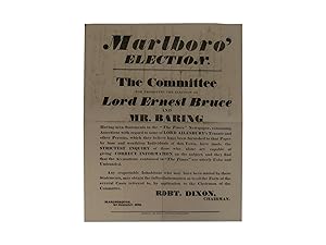 Marlboro' Election - The Committee for Promoting the Election of Lord Ernest Bruce and Mr. Baring.