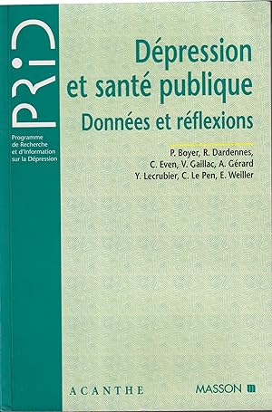 Seller image for Dpression et sant publique. Donnes et rflexions. for sale by PRISCA